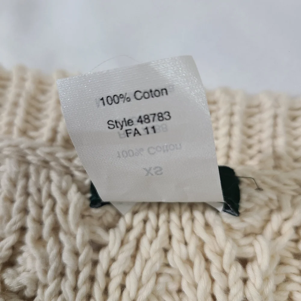 J Crew Cable Knit‎ Heavy Weight Fisherman Sweater Size XS